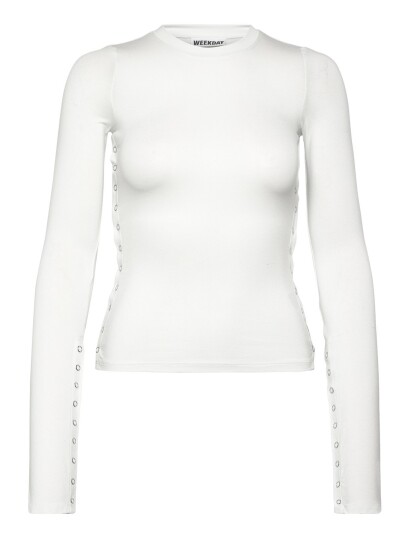 Weekday Press Studs Long Sleeve White M