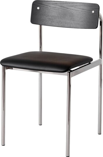 Moebe Offset Spisestol Trukket Krom/ Sort Moebe Offset Spisestol Trukket Krom/ Sort