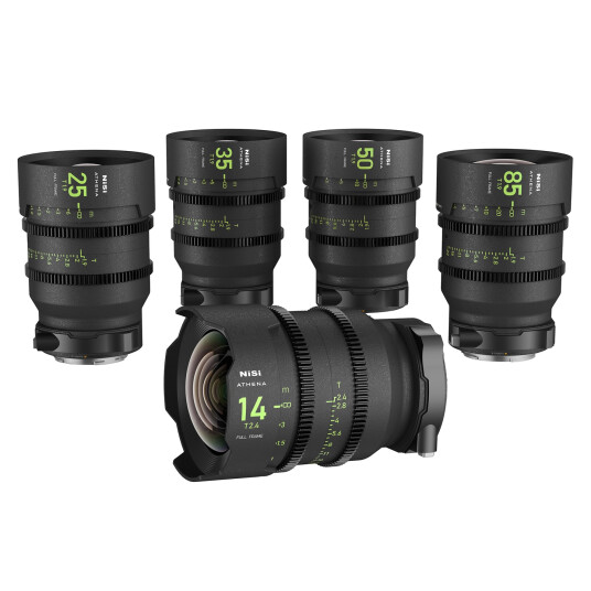 NiSi Cine Lens Set Athena Prime E-Mount 14/25/35/50/85mm + Filter og Hardcase NiSi Cine Lens Set Athena Prime E-Mount 14/25/35/50/85mm + Filter og Hardcase