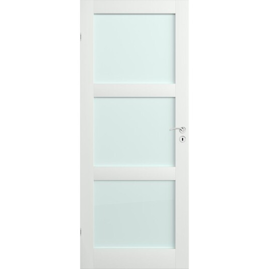 Trend Dørblad 3 80x210 Hvit Med Glass