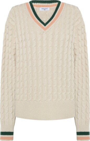 Maison Kitsune Maison Kitsune Crest Cable Jumper Cream L