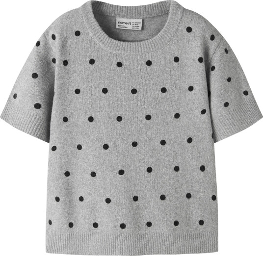 name it Nkfnalani Ss Knit - Grey - 134-140