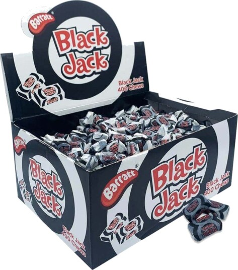 400 stk Barratt Black Jack Chews - Hel Eske 2 kg (UK) 400 stk Barratt Black Jack Chews - Hel Eske 2 kg (UK)