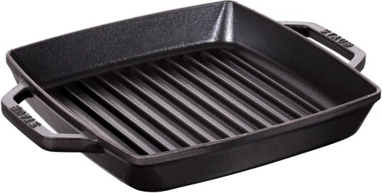 Staub Pure grillpanne støpejern kvadrat svart 23 cm