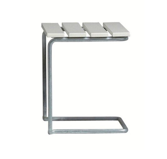 Grythyttan Stålmöbler Fotpall A3 Hvidlakkert eik/galvanisert 32 x 45 cm Hvit