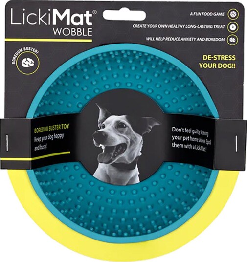 Lickimat Wobble Lickibowl Slikkematte Hundeskål Lys Blå