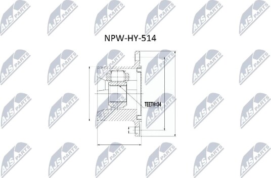 Nty Drivknute drivaksel NTY NPW HY 514