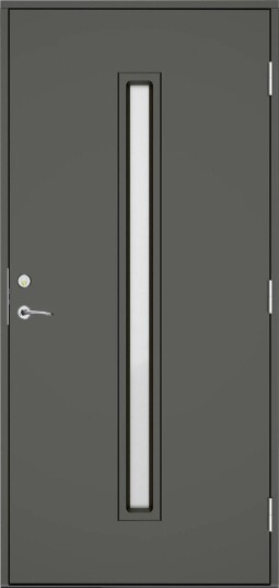 Ytterdør Swedoor Clever-Line+ Hamra Lagerført NCS-7000-N Mørkgrå 10x21, Høyre