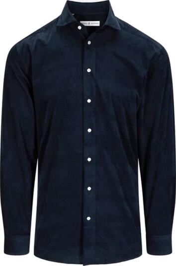 Ferner Jacobsen Corduroy Slimline Shirt - Navy Blå S