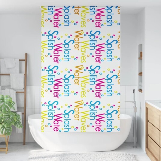 Dusjrullgardin 130x240 cm Stoff Bredde 126 cm