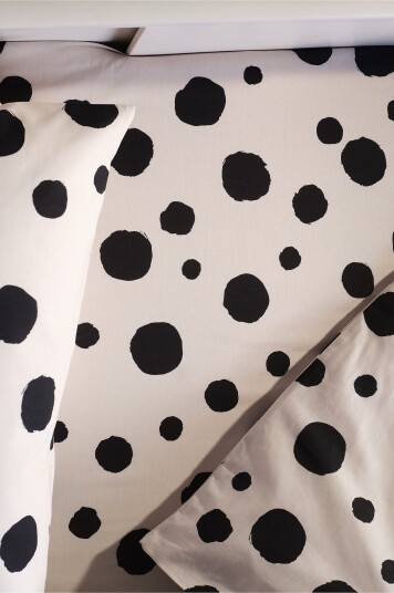 Jotex Dot Stretchlaken Barneseng 60x120 Cm Beige/svart RIGMOR 227803101206
