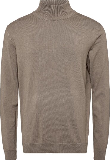 Lindbergh Soft Viscose Blend Roll Neck Sweate STONE M