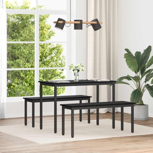 vidaXL benk Svart Eik 110 x 35 x 45 cm Konstruert tre