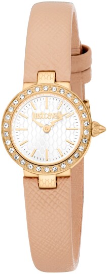 Just Cavalli Dameklokke JC1L362L0025 Glam Chic Hvit/Lær Ø23 mm