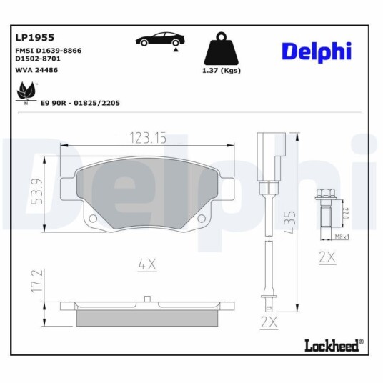 Bremseklosser DELPHI LP1955 Bremseklosser DELPHI LP1955