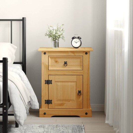 vidaXL Nattbord meksikansk Corona-stil furu 53x39x67 cm