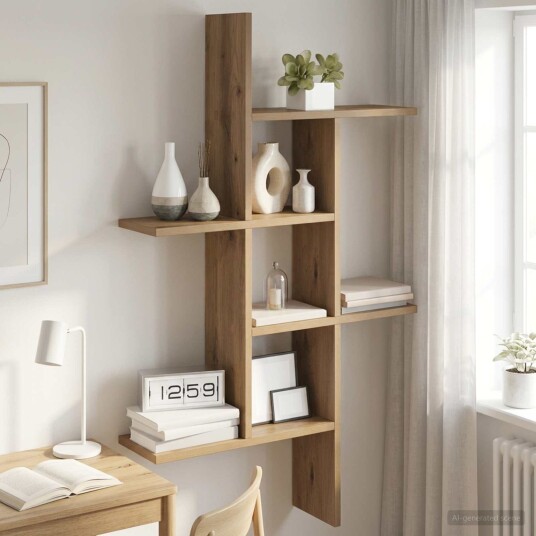vidaXL Vegghylle Artisan eik 61 x 15 x 102 cm Konstruert tre