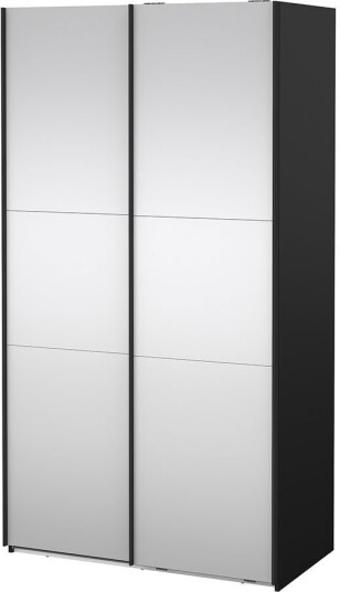 Como skyvedørsskap 2 dører med speil 120x220cm matt sort.