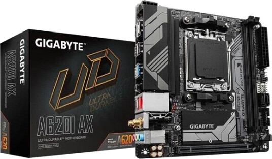 GIGABYTE A620I AX Mini-ITX Hovedkort med AMD AM5 og DDR5 Støtte GIGABYTE A620I AX Mini-ITX Hovedkort med AMD AM5 og DDR5 Støtte