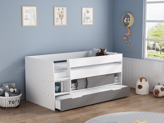 Kids House Factory Barneseng med Oppbevaring Kids 90×190 Hvit Kids House Factory Barneseng med Oppbevaring Kids 90×190 Hvit