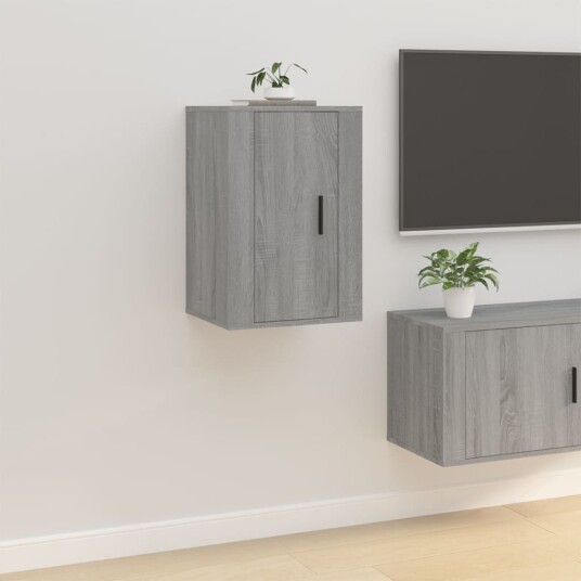 vidaXL Vegghengt TV-benk grå sonoma 40x34,5x60 cm 8720845667771