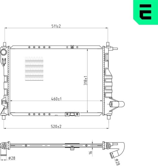 ERA 673428 Radiator motorkjøling