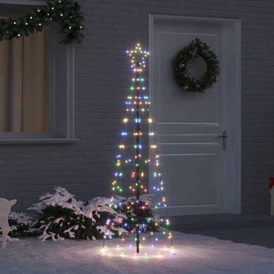  LED juletre med 390 LED med jordspyd Flerfarget 250 cm Jern