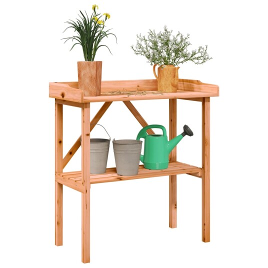 Plantebord med hylle brun 78x38x82,5 cm heltre gran Plantebord med hylle brun 78x38x82,5 cm heltre gran