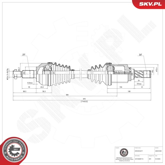 ESEN SKV 40SKV049 Drivaksel