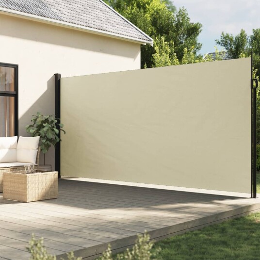 Uttrekkbar sidemarkise 200x600 cm kremhvit 4004550