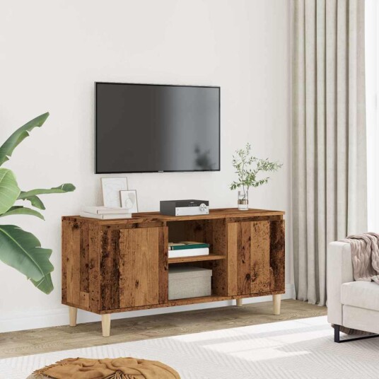  TV-benk gammelt tre 102x35x50 cm konstruert tre 8721158438416