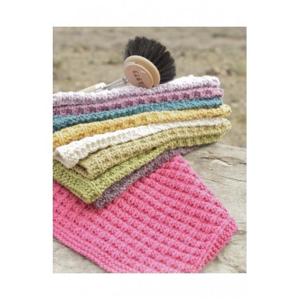 Waffle Love by DROPS Design Kluter Strikkeoppskrift 21x21 cm