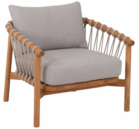 Sunzo Alva lenestol Teak med beige pute Beige Sunzo Alva lenestol Teak med beige pute Beige