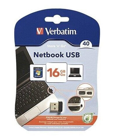 Verbatim Store 'n' Stay 16GB USB Flash Memory - USB 2.0, Sort Verbatim Store 'n' Stay 16GB USB Flash Memory - USB 2.0, Sort