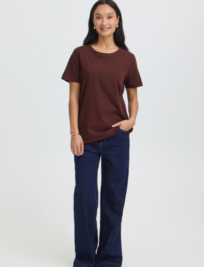 Fransa Frzashoulder Tee 1 Brown L