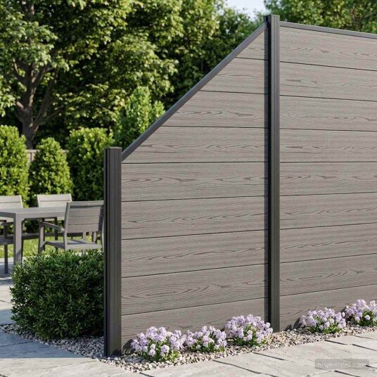 vidaXL Gjerdesett 95 x 180 cm WPC og Aluminium Grå