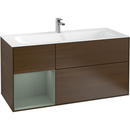 VILLEROY & BOCH FINION SERVANTSKAP 120 VALNØTT FINÉR EMOTION-LYS, VENSTRESTILT OLIVENGRØNN HYLLE VILLEROY & BOCH FINION SERVANTSKAP 120 VALNØTT FINÉR EMOTION-LYS, VENSTRESTILT OLIVENGRØNN HYLLE