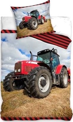 Traktor Rød Sengetøj 140X200 Cm 100 Procent Bomuld