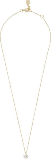 Snö Of Sweden Nisi Flower Pendant Necklace Gold/Clear 40cm