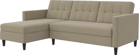 Sovesofa Hartford 213x153x82 cm Cappucino Linstoffutseende 100 % polyester 213x153x82 cm Cappucino Linstoffutseende 100 % polyester