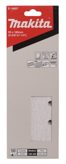 Makita E 19657 Slipepapir 93x185mm Hvit