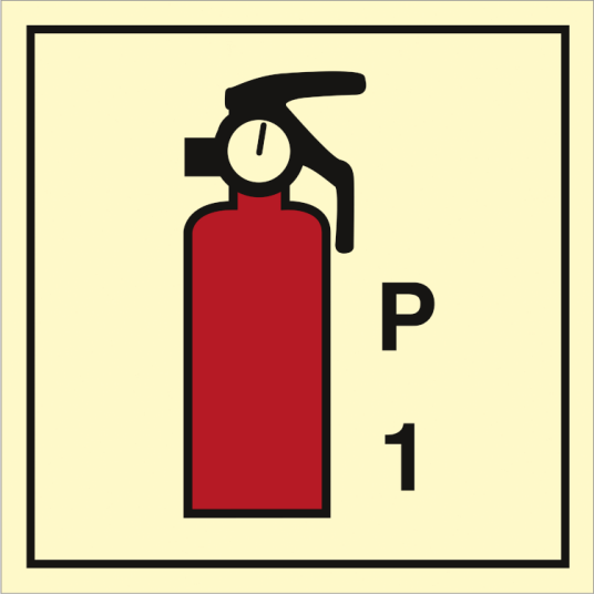 Portable fire extinguishers powder 1 - Etterlysende plast HI150 - 150 x 150 mm