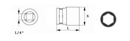 Jonnesway 6-Punkts Stikkontakt 1/4" 10 Mm Lang (S04hd2110)