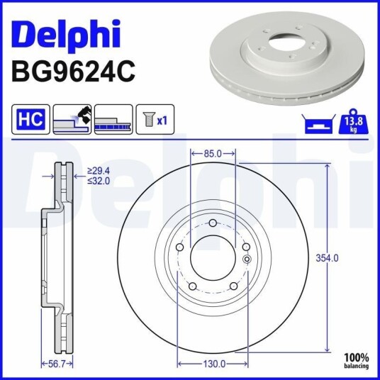 Bremseskive DELPHI BG9624C