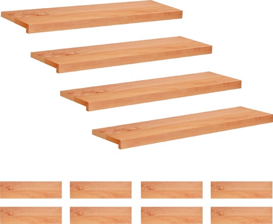 vidaXL Trappetrinn 12 stk. 90 x 25 x 2 cm Lakk Massiv bøketre