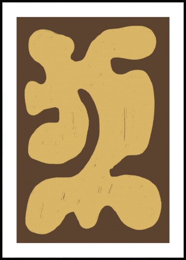 Earthy Organic Abstract Form Plakat / 30x40