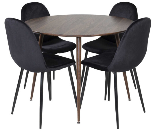 Venture Design Plaza & Polar spisegruppe Brun/svart 4 st stoler & bord 100 cm