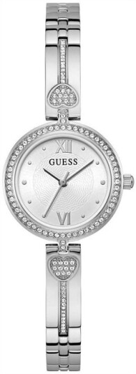 Guess Dameklokke GW0655L1 Bejewelled Sølvfarget/Stål Ø27 mm