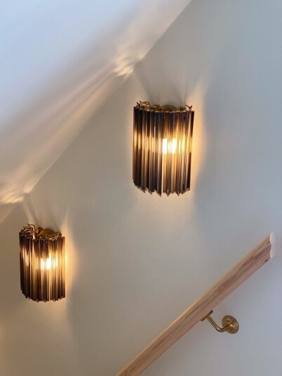Murano   Vegglampe   Mørk røkt Krompatinert