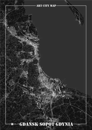 Art Map Dekorativ Plakat Gdansk Gdynia Sopot Art Map Dekorativ Plakat Gdansk Gdynia Sopot